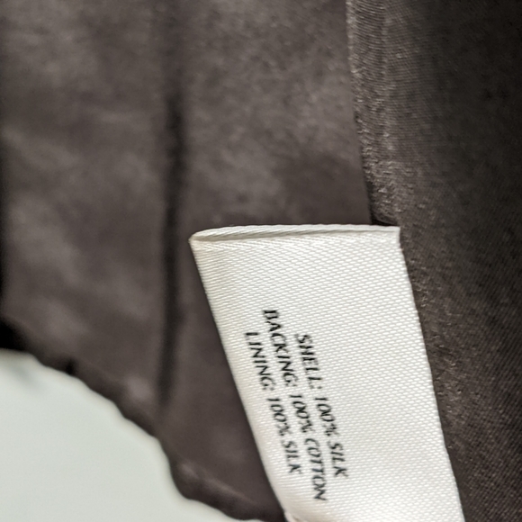 Eileen Fisher 100% Silk Taupe Silver Open Evening Jacket Medium 10/12 EUC - Picture 7 of 9